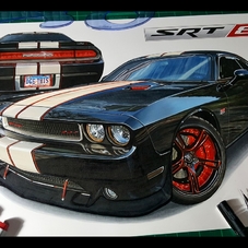 2014 Dodge Challenger SRT8 Artwork Drawing - The Cartist