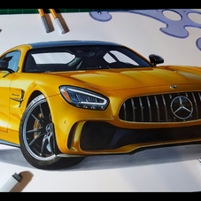 2020 Mercedes AMG GT R Artwork Drawing - The Cartist