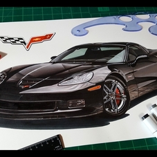 2013 Chevrolet Corvette Z06 Artwork Drawing - The Cartist