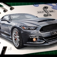 2016 Shelby Mustang Special Edition Artwork Drawing - The Cartist