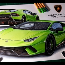 2017 Lamborghini Huracan Artwork Drawing - The Cartist 