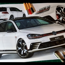 2016 VW Golf GTI Clubsport Artwork Drawing - The Cartist