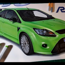 2011 Ford Focus RS MK2 Artwork Drawing - The Cartist