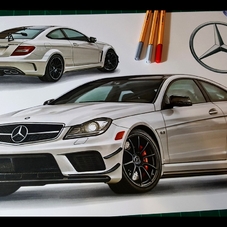 2012 Mercedes Benz C63 AMG Artwork Drawing - The Cartist